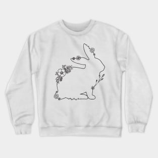 Floral Rabbit Drawing Crewneck Sweatshirt